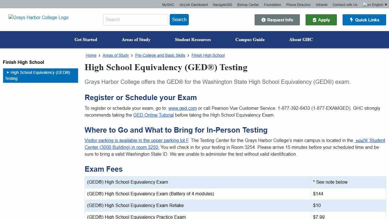 High School Equivalency (GED) Testing – Grays Harbor College